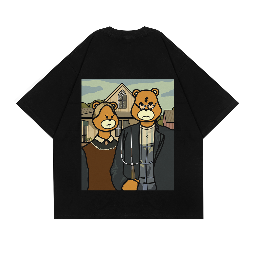 [TS-01161001] Bear Gothic T-Shirt (Black, Small)