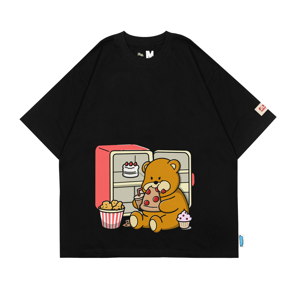 [TS-01491001] Greedy Bear T-Shirt (Black, Small)