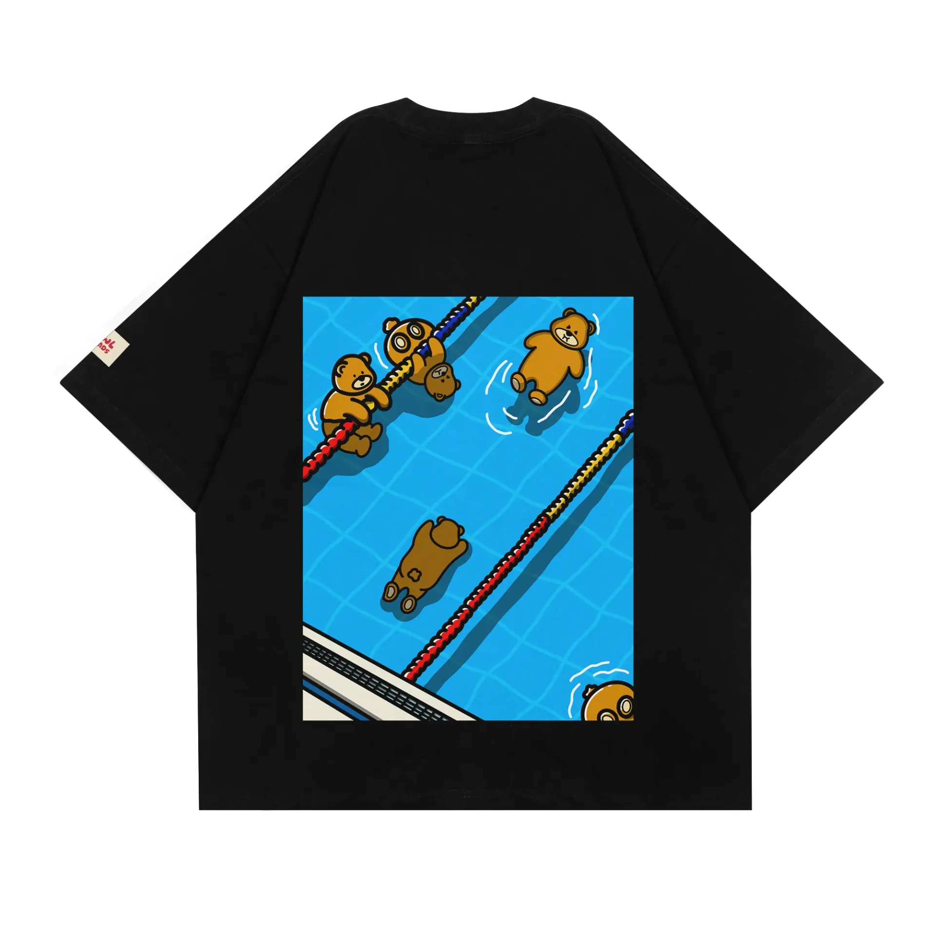 [TS-01541001] Bearly Swimming T-Shirt (Black, Small)