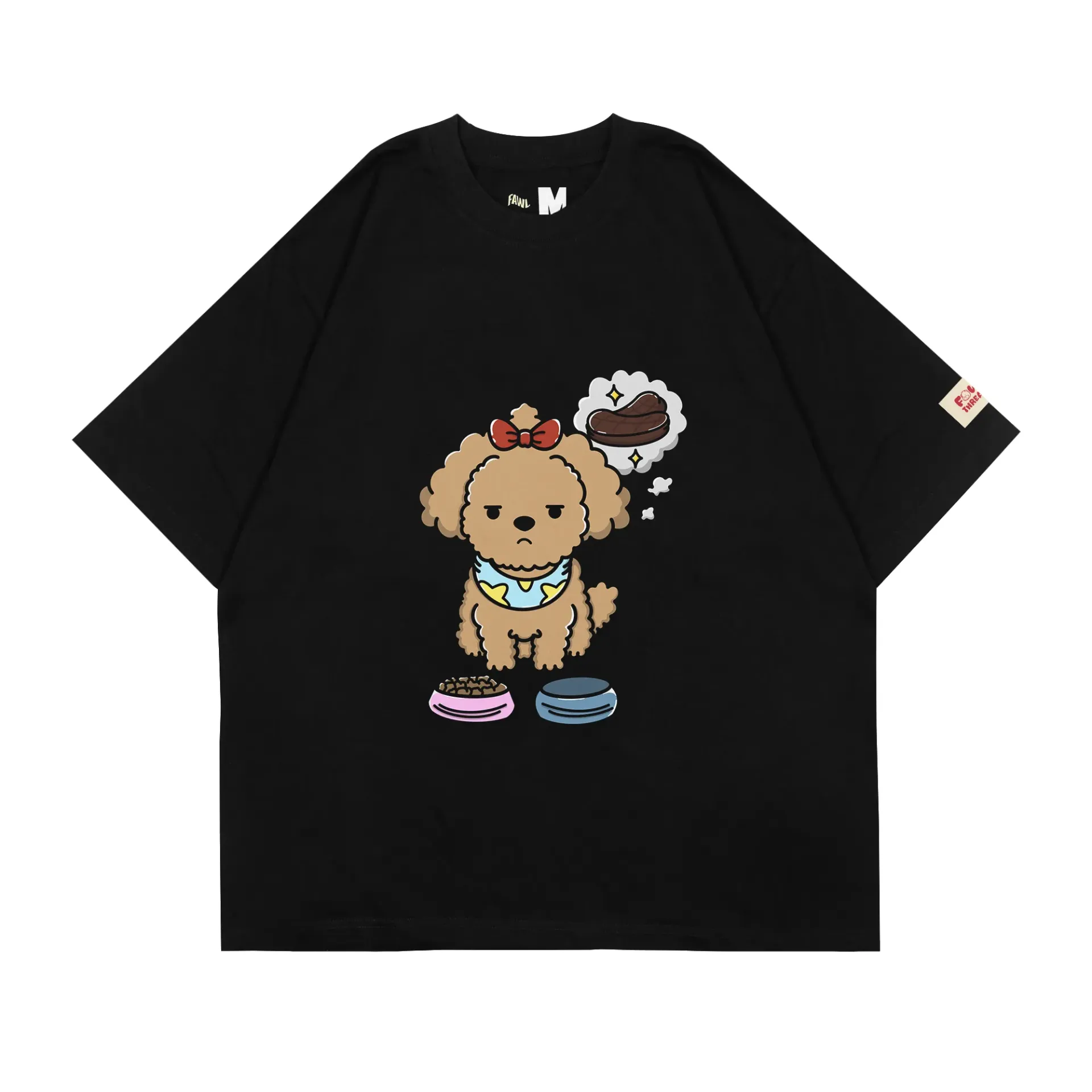 [TS-01591001] Poodle's Appetite T-Shirt (Black, Small)