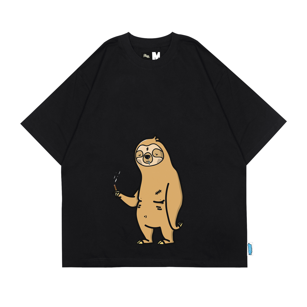 [TS-01101001] Sloth Machine T-Shirt (Black, Small)